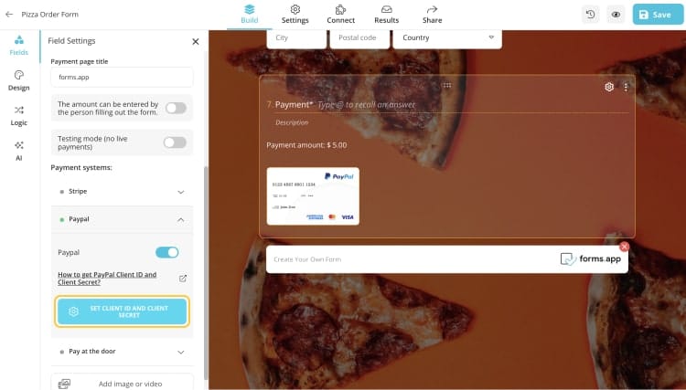 Click on “Set client ID and client secret.”