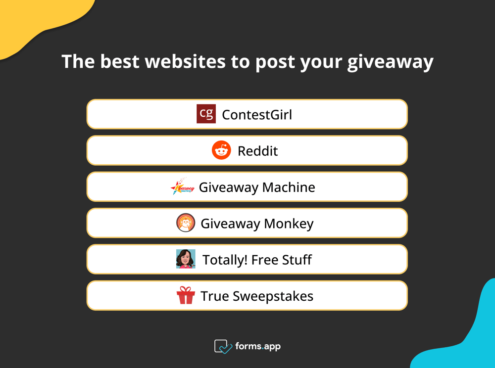 The best websites to post your giveaway
