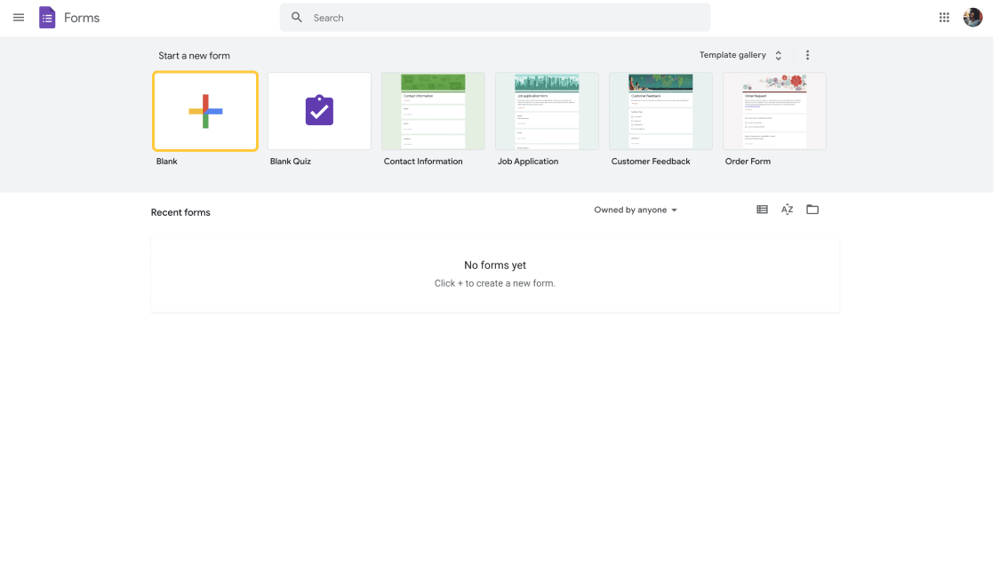 Create a form on Google Forms