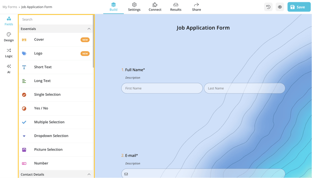 Form fields on forms.app