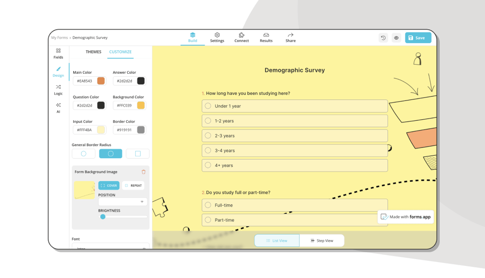 Customizing the design