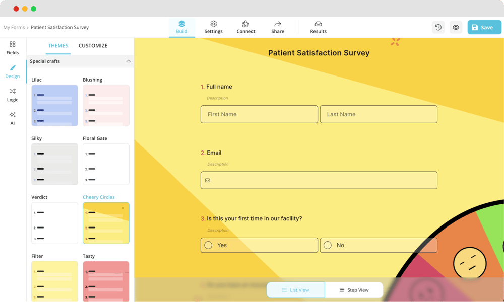 Change the survey’s design