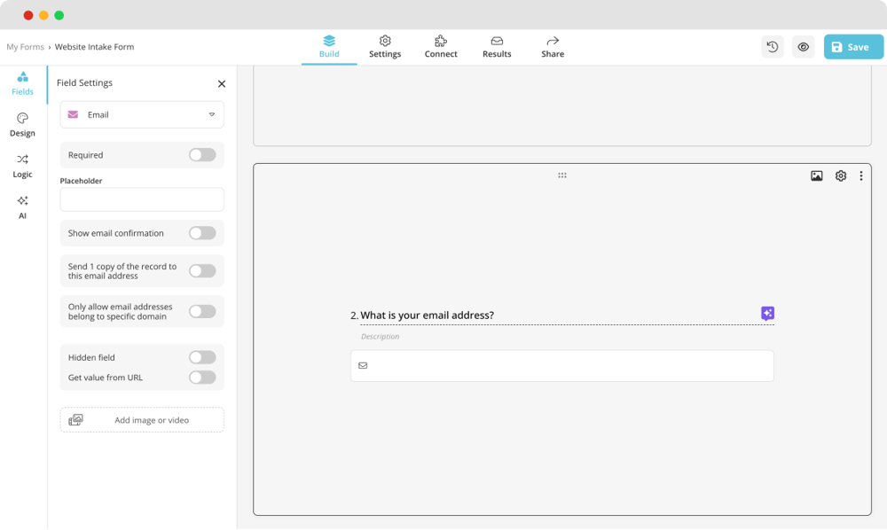 Add questions to your pop-up form