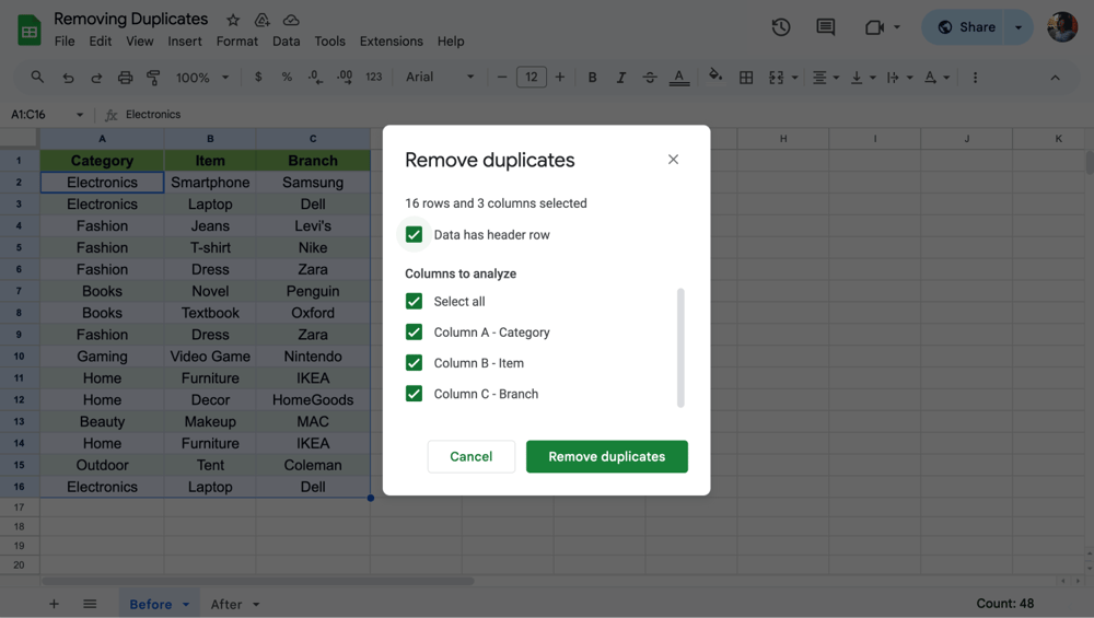 Customize the settings