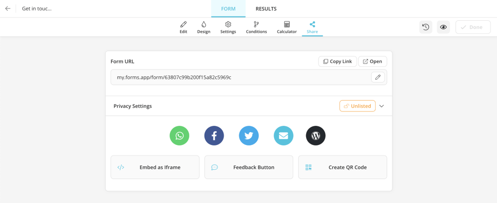 Share or embed your form