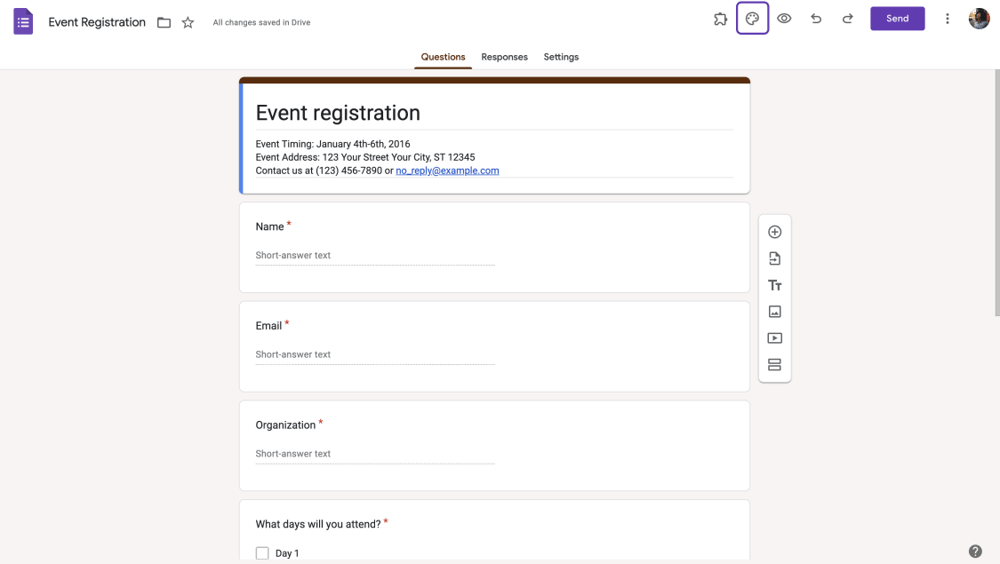 Click on the paint palette