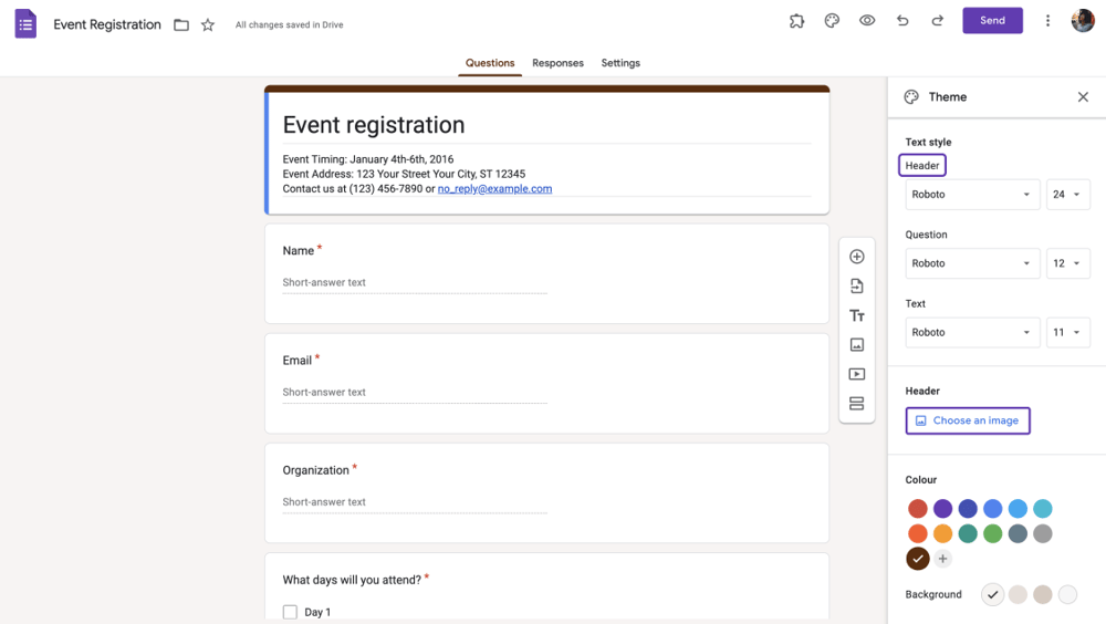 Choose a theme or upload an image