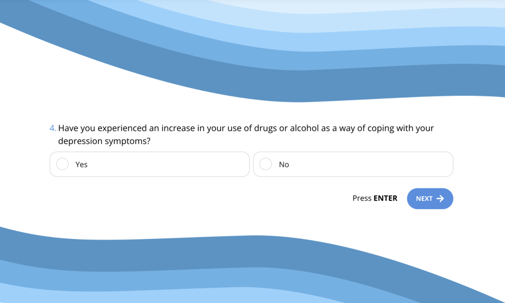 Suicide risk depression question example
