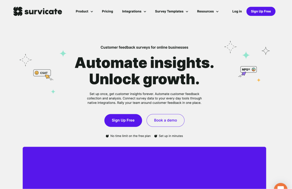 #25 alternative à SurveyMonkey - Survicate