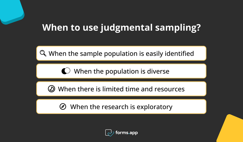 When to use judgmental sampling