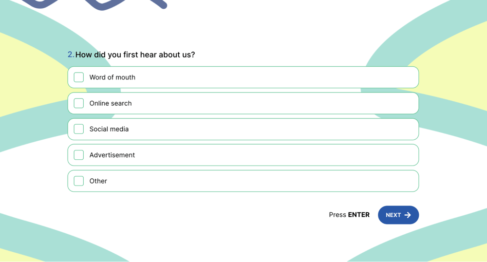 A multiple-choice question sample