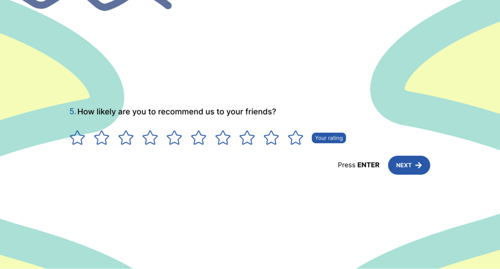 A rating scale question sample