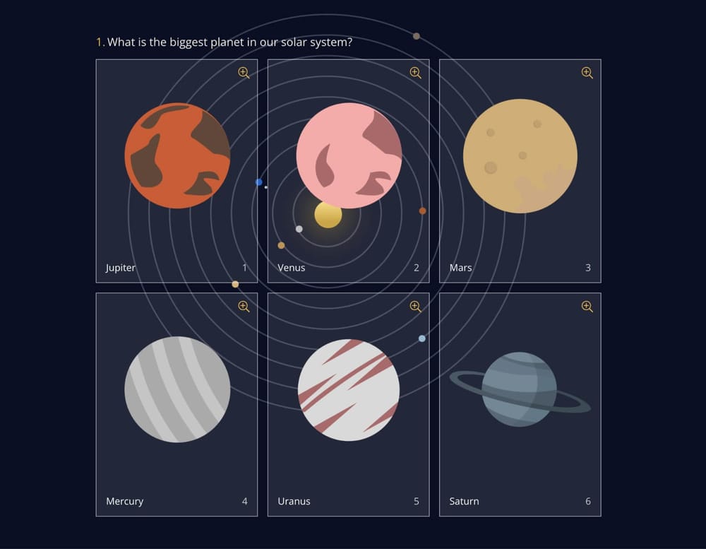 An image choice question sample