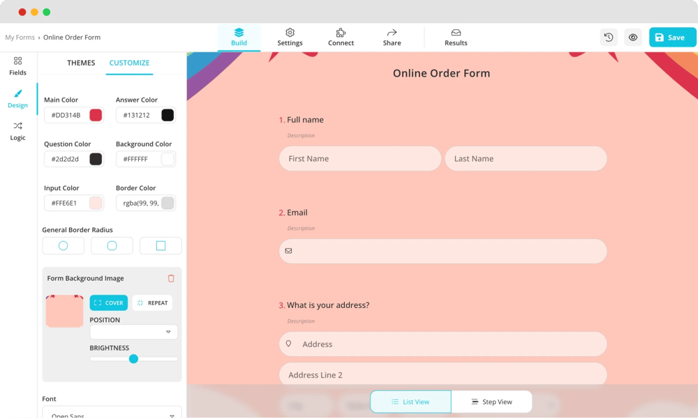 Tasarım ayarlarını özelleştirin