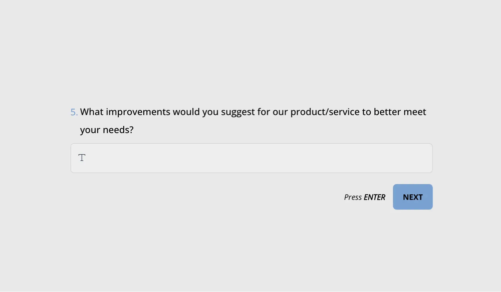 Um exemplo de pergunta aberta
