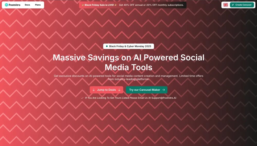 Discount page of PostNitro