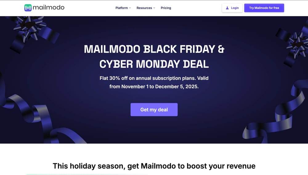 Discount page of Mailmodo
