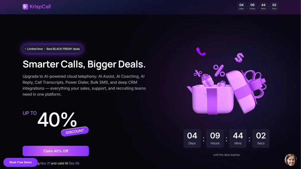 Homepage of KrispCall