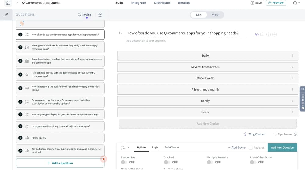 Workspace of SurveySparrow