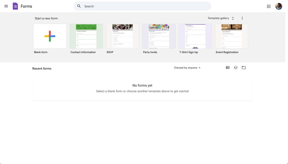 Google Forms’a giriş yapın