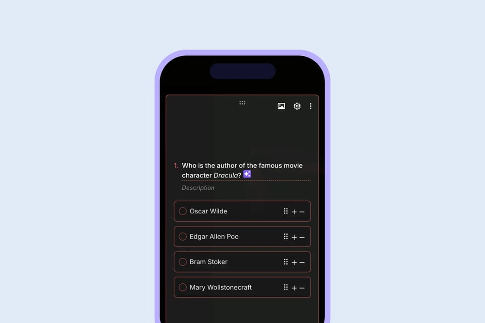 Agrega preguntas a tu cuestionario