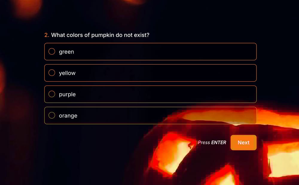 Una pregunta de prueba sobre la comida de Halloween