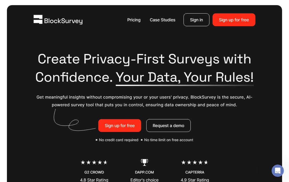 #3 GDPR-compliant form builder alternative - BlockSurvey