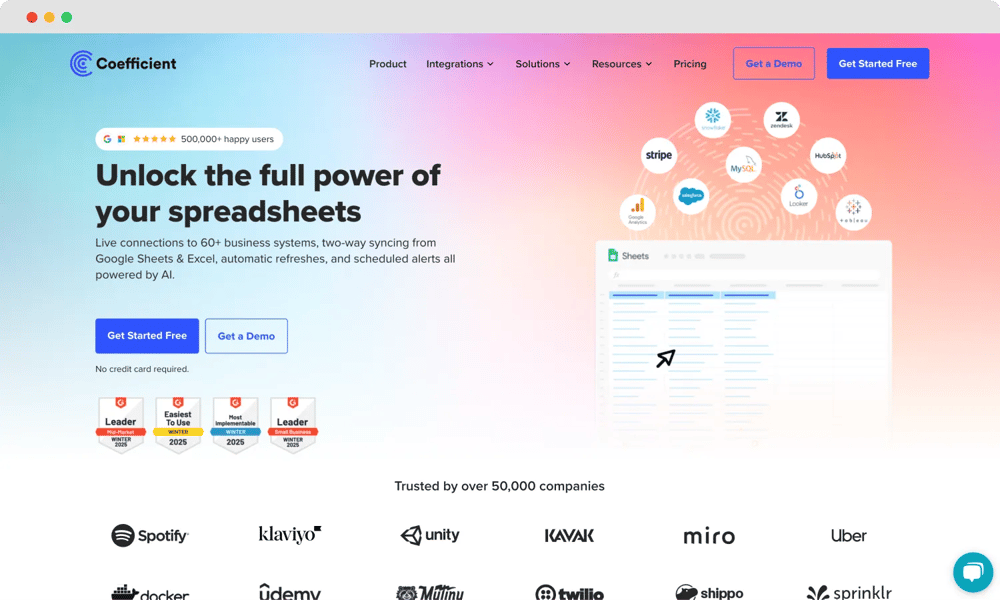 The homepage of Coefficient