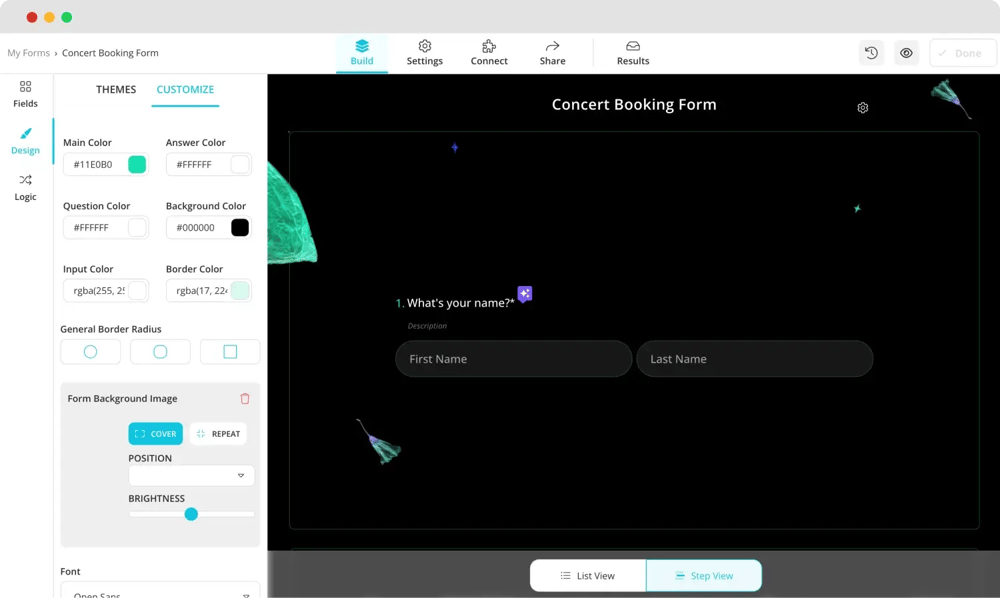 Customizing the design of your form