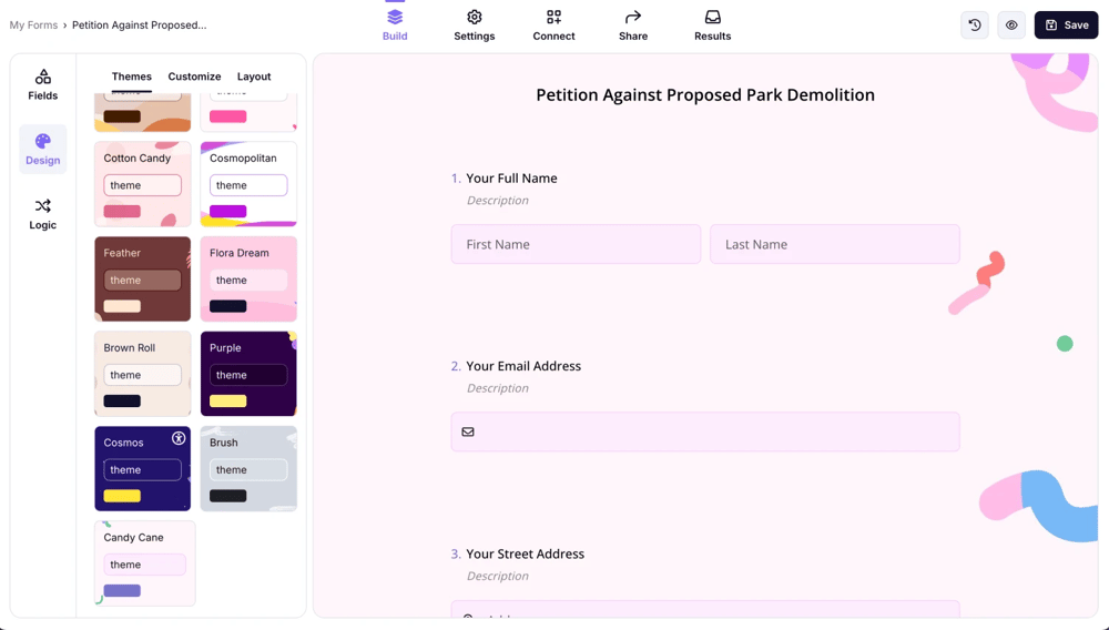 Dilekçe formunuzu özelleştirin
