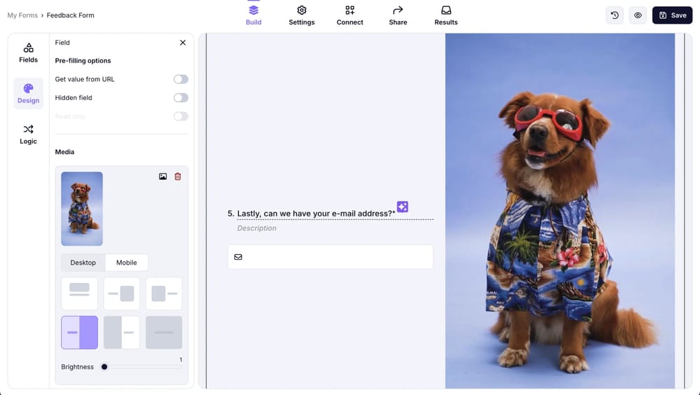 Add videos or images to your form