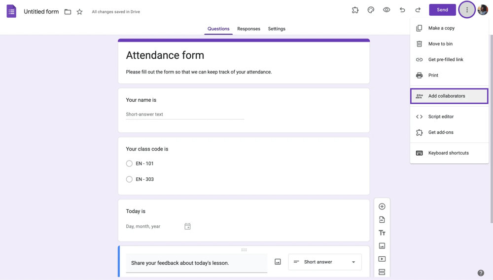 Paylaşmak için iş birliği yapanları ekle