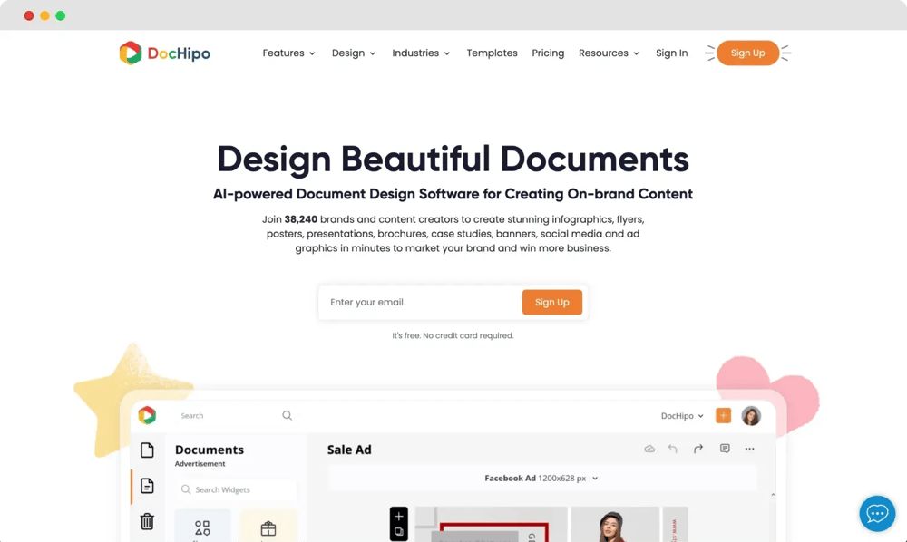 The homepage of DocHipo