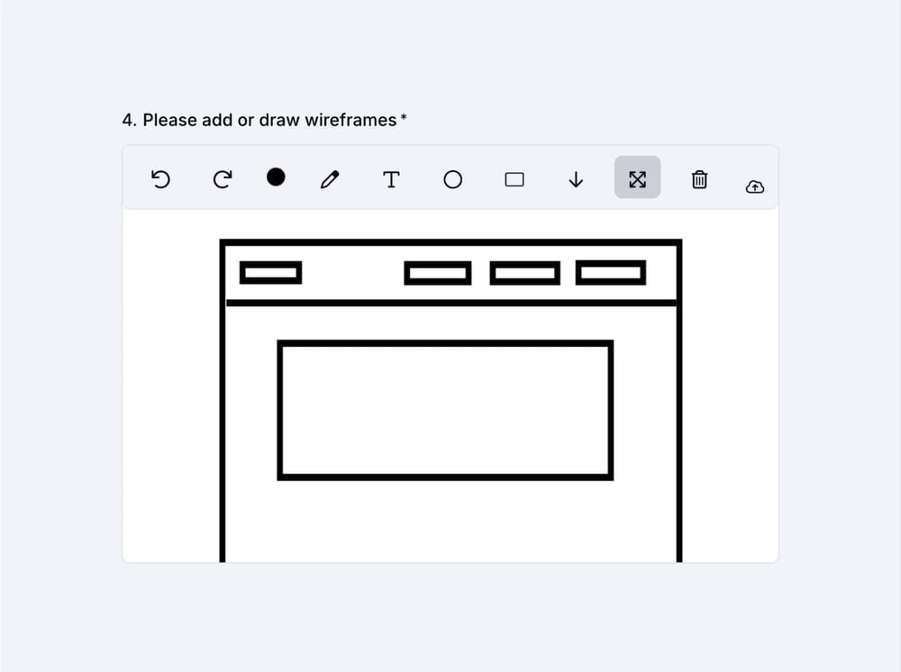 An image showing an example of the filled “Drawing” field