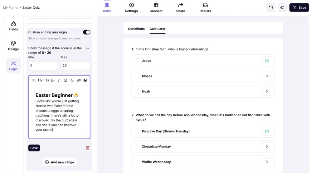 Customize the messages