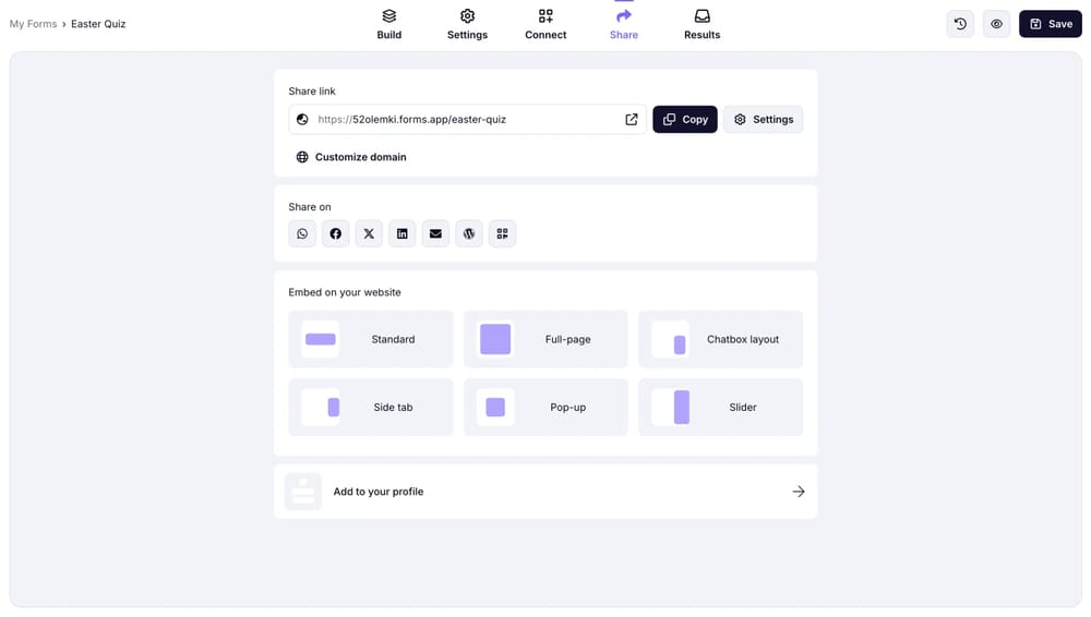 Choose a way to share