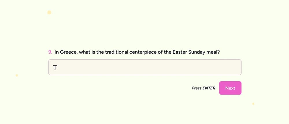 An Easter food quiz question