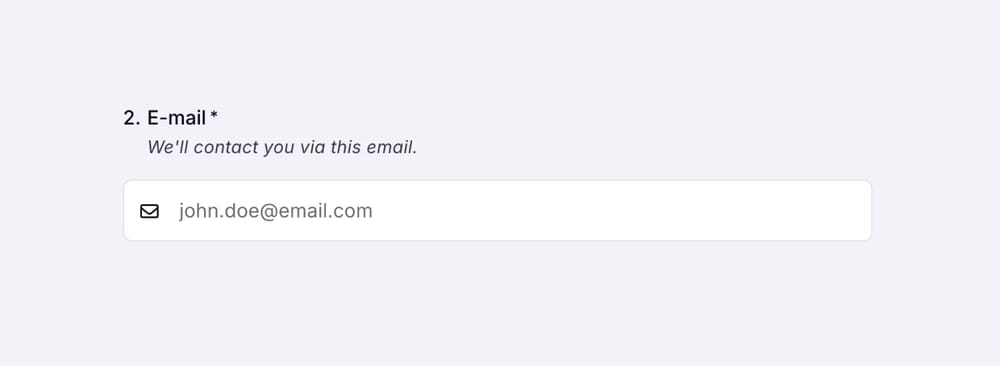 An image showing how the “Email field” will look in your form after you add this particular field