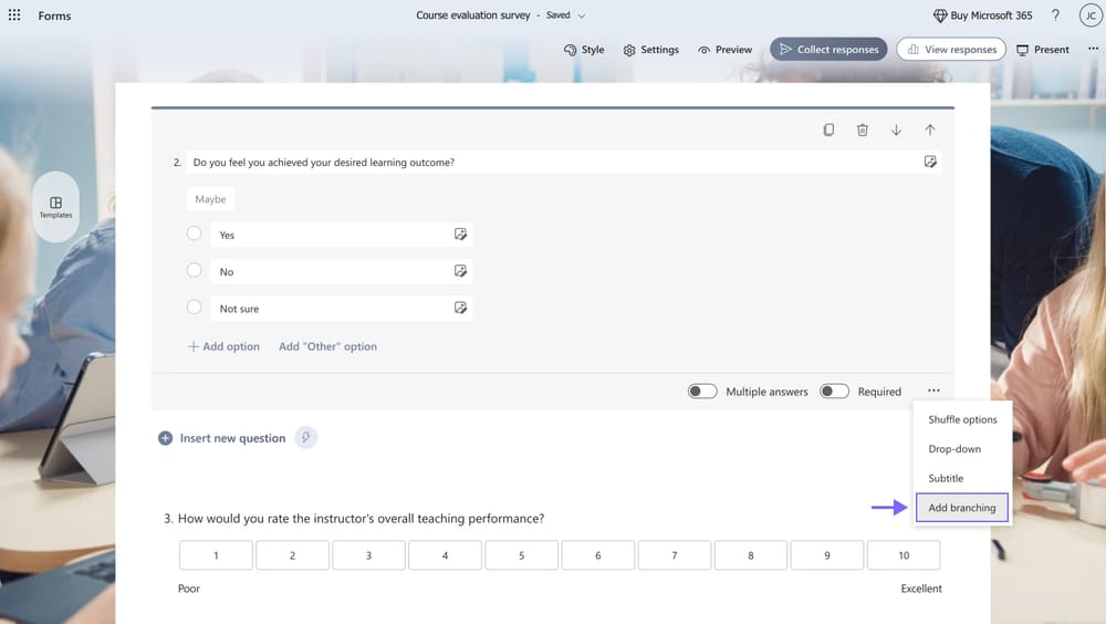 Add branching to your form