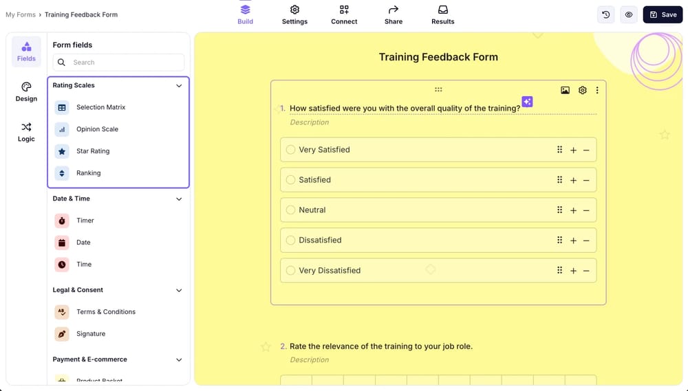 Çeşitli soru tiplerini kullanın