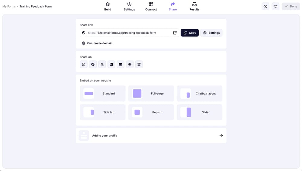 Formunuzu paylaşın