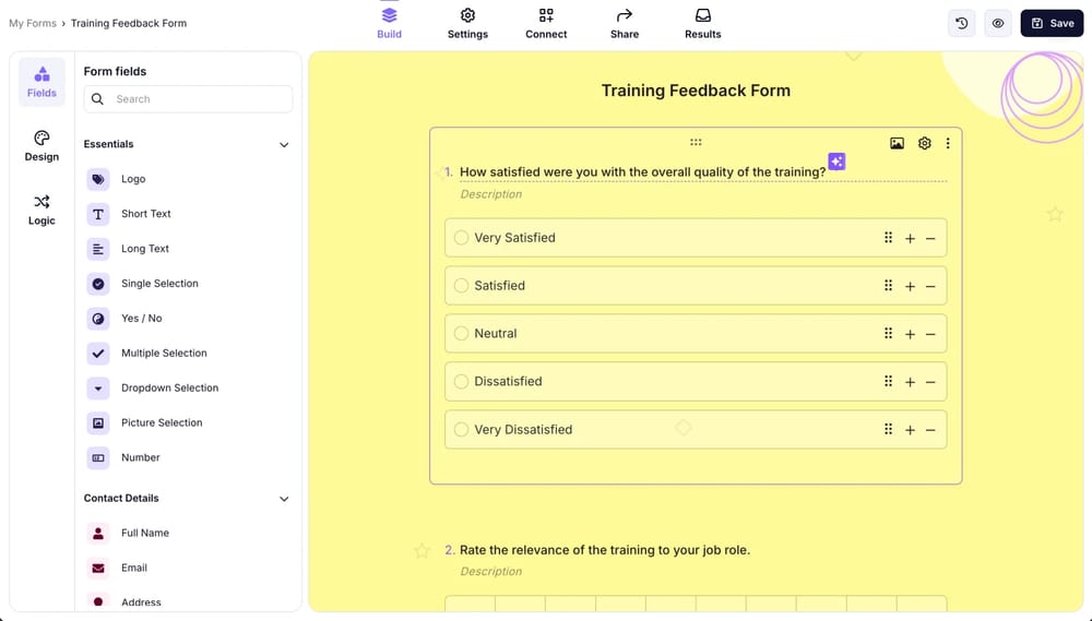 Geri bildirim sorularınızı ekleyin