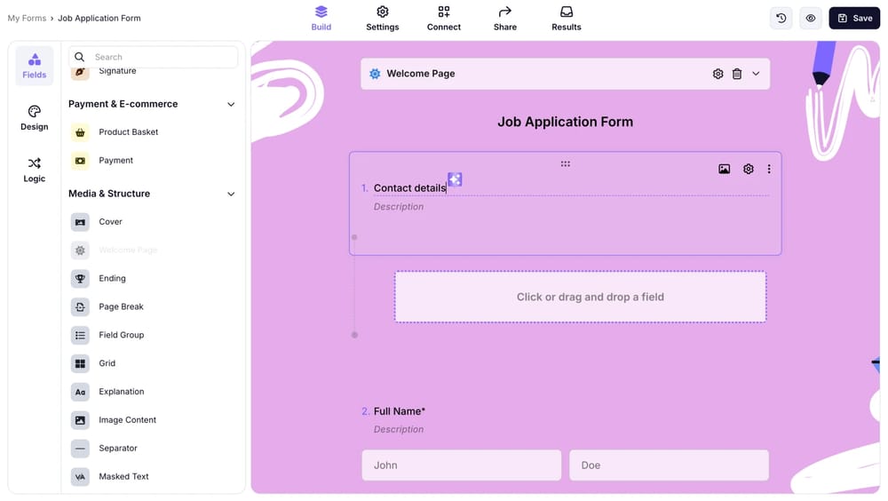 An image showing how you can add the title to your “Field Group”
