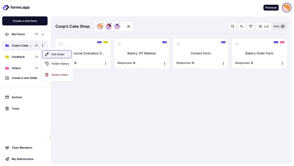 An image showing the “Edit folder” button you need to click to adjust your folder settings
