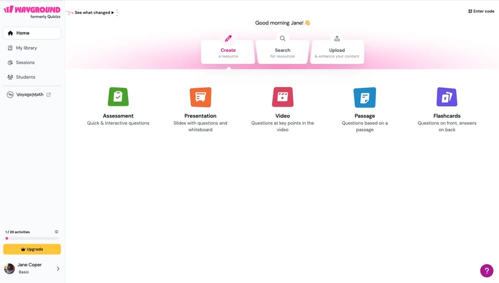 Workspace of Wayground