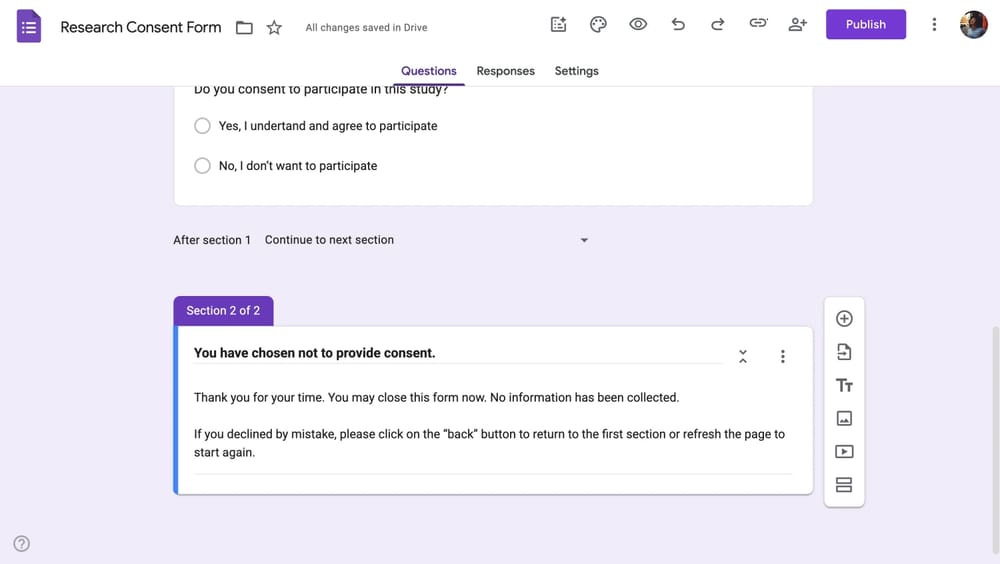 Forma bir "Onay reddedildi" bölümü eklenmesi