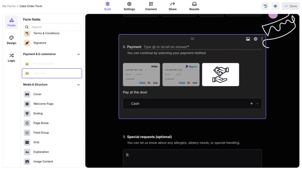 forms.app'in ödeme alanı