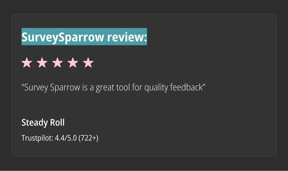 SurveySparrow Bewertung