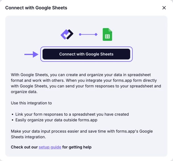 An image showing the pop-up appearing where you can start the connection by first logging in to your Google account