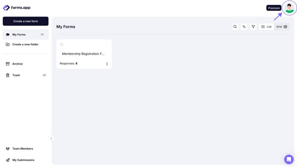An image showing where you can click your profile picture